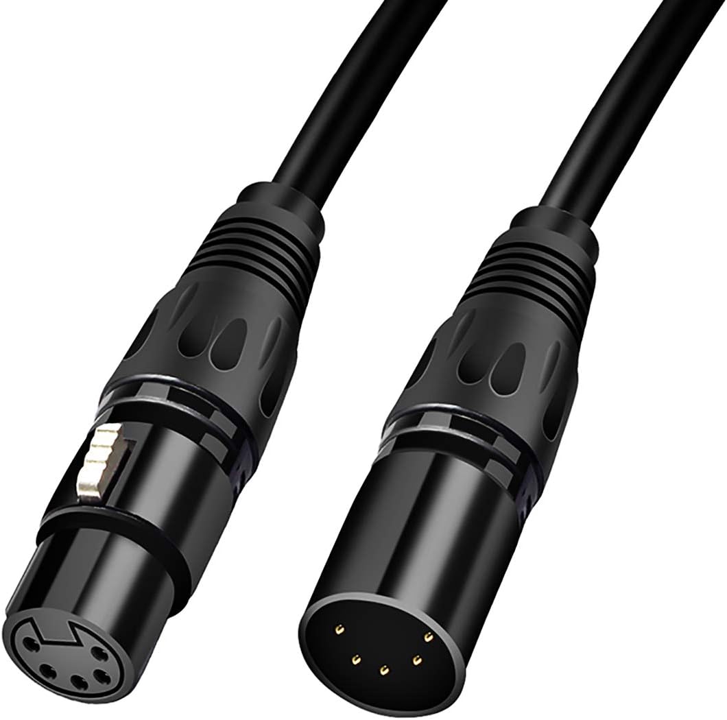 HOSONGIN 5 PIN XLR DMX Cable Adapter 50 Feet for Performances
