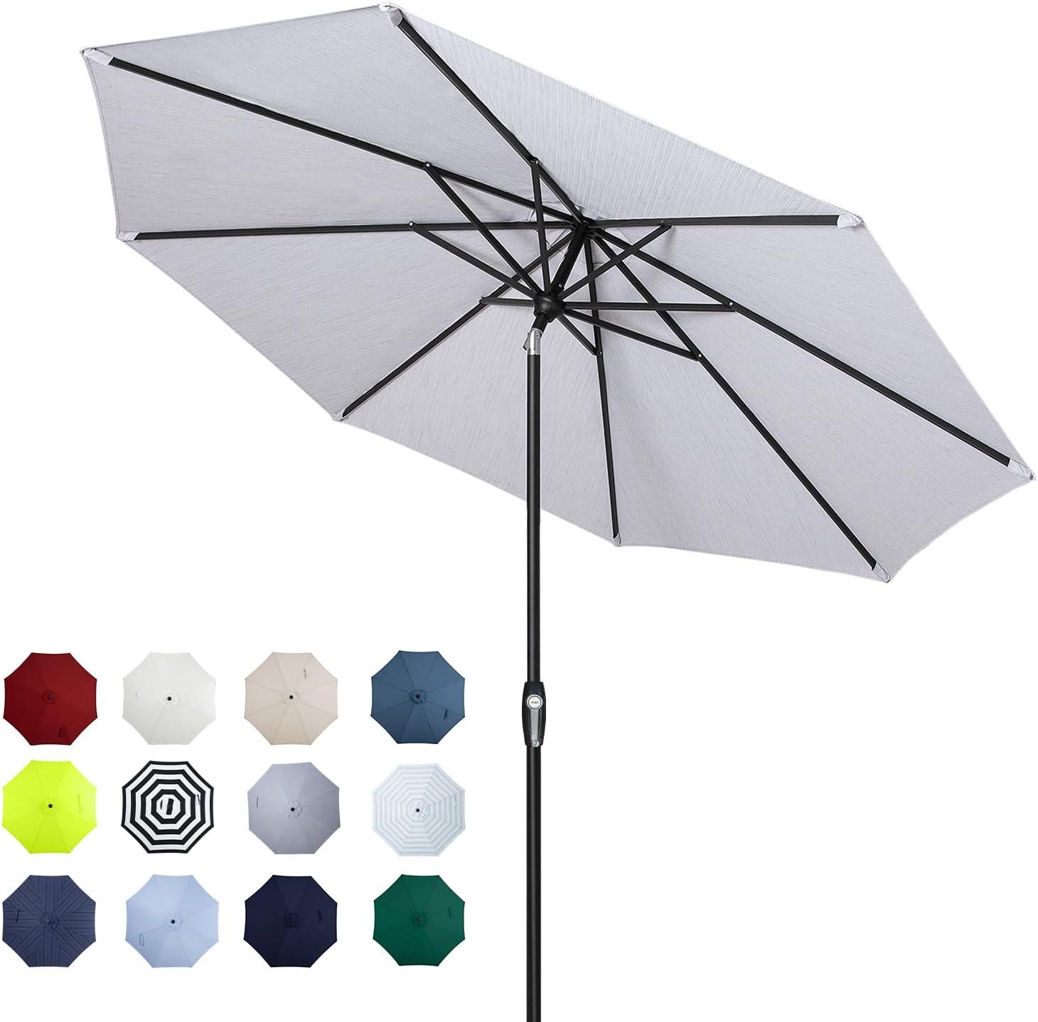 Tempera Patio Market Outdoor Table Umbrella with Auto Tilt