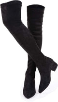 Over the Knee Boots Thigh High Suede Block Low Heel - Comfortable