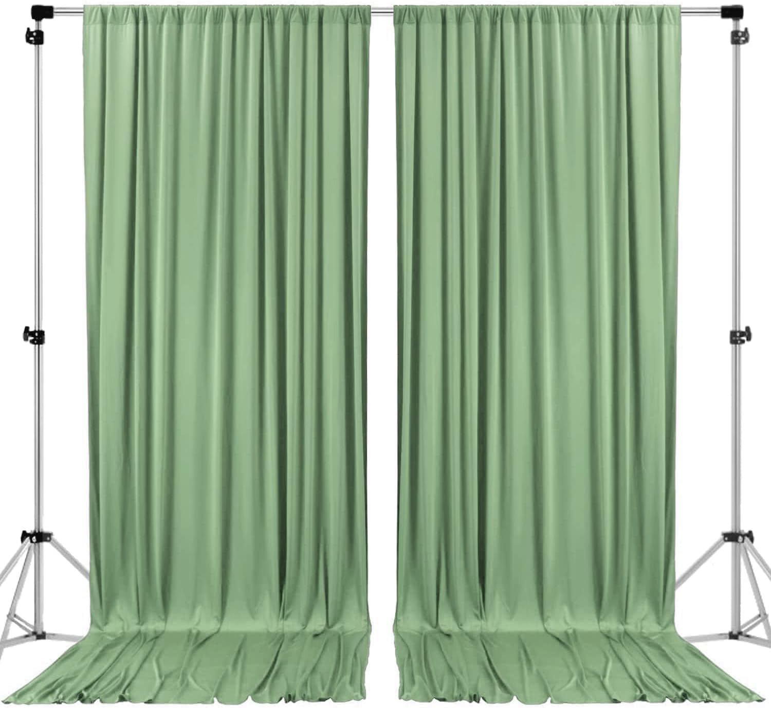 10x10 Sage IFR Polyester Backdrop Drapes for Elegant Events