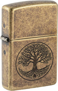 Zippo Tree of Life Pocket Lighter, Antique Brass - Pocket Windproof
