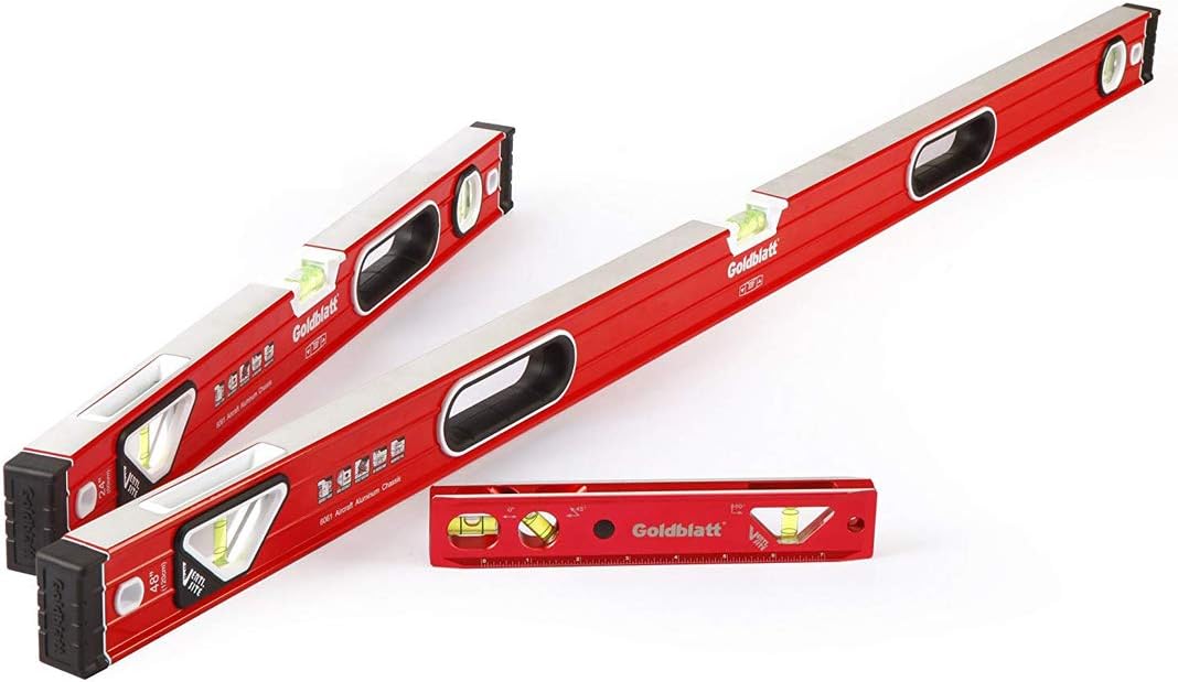 Goldblatt 3-Piece Torpedo Level Set for Precision Measurements