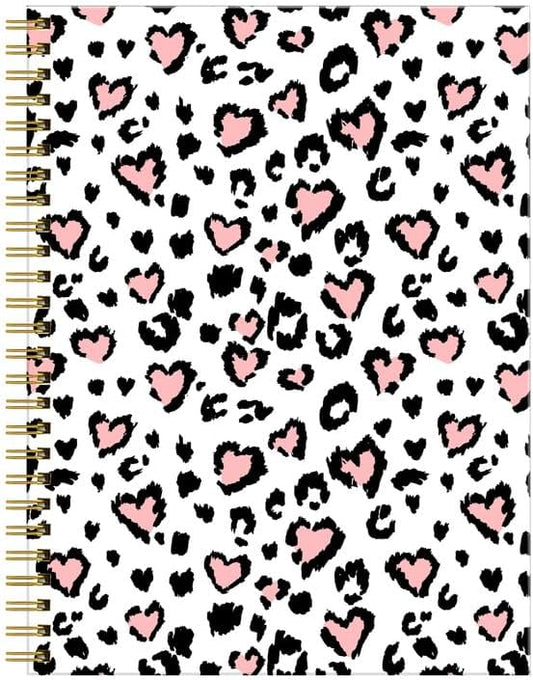 FVBAO Pink Heart Leopard A5 Spiral Notebook: Premium Paper, 120 Pages