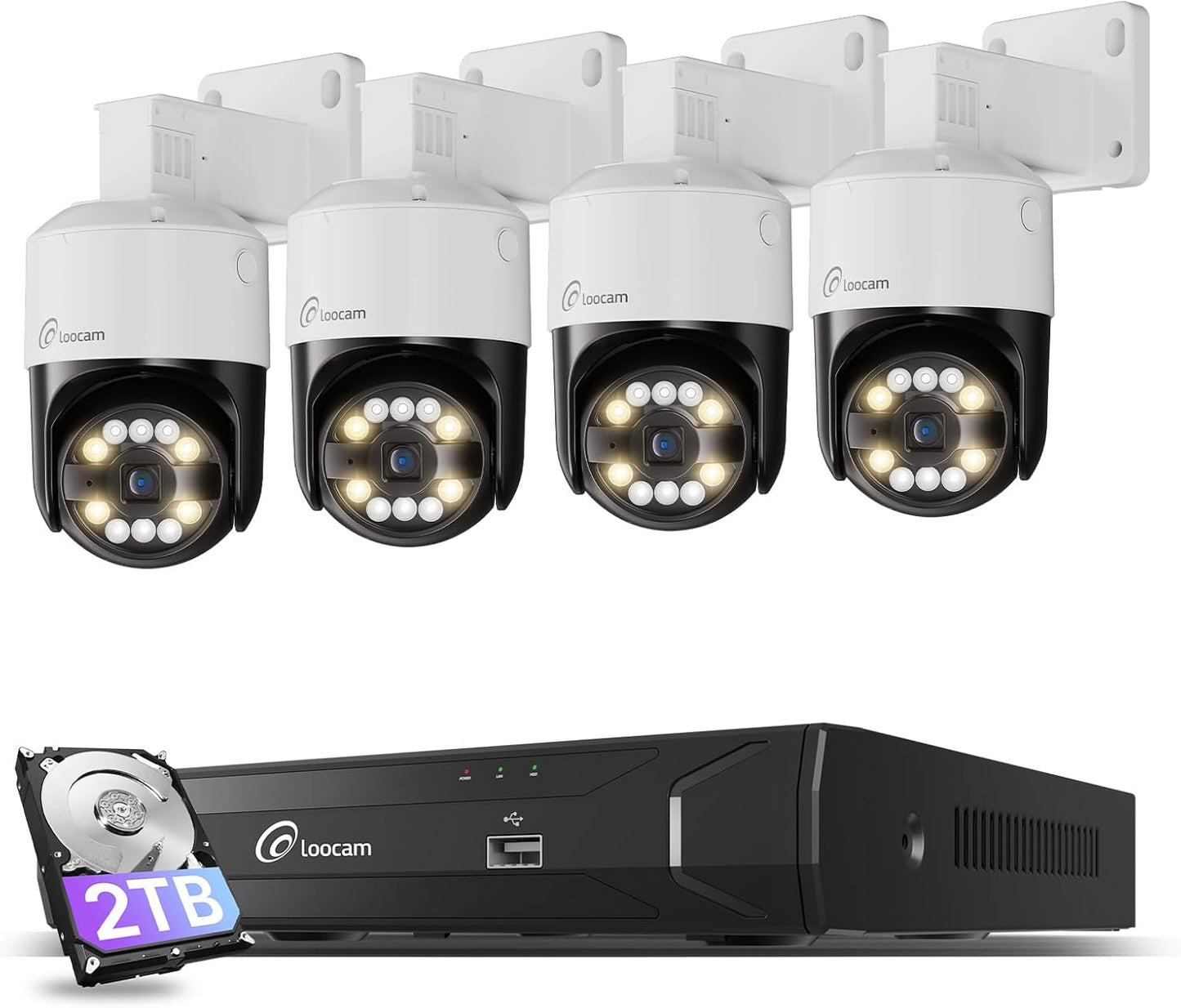 5MP Home Security Camera System with Color Night Vision & AI Detection