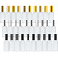 3.4 oz Frosted Glass Spray Bottles 30 Pack - Black Gold Silver Caps