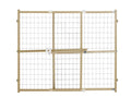 Quick-Fit Extra-Wide Wire Mesh Wood Baby Gate - Stable Wide Fit