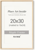 20 x 30 Poster Frame Natural Maple Wood with Tempered Glass