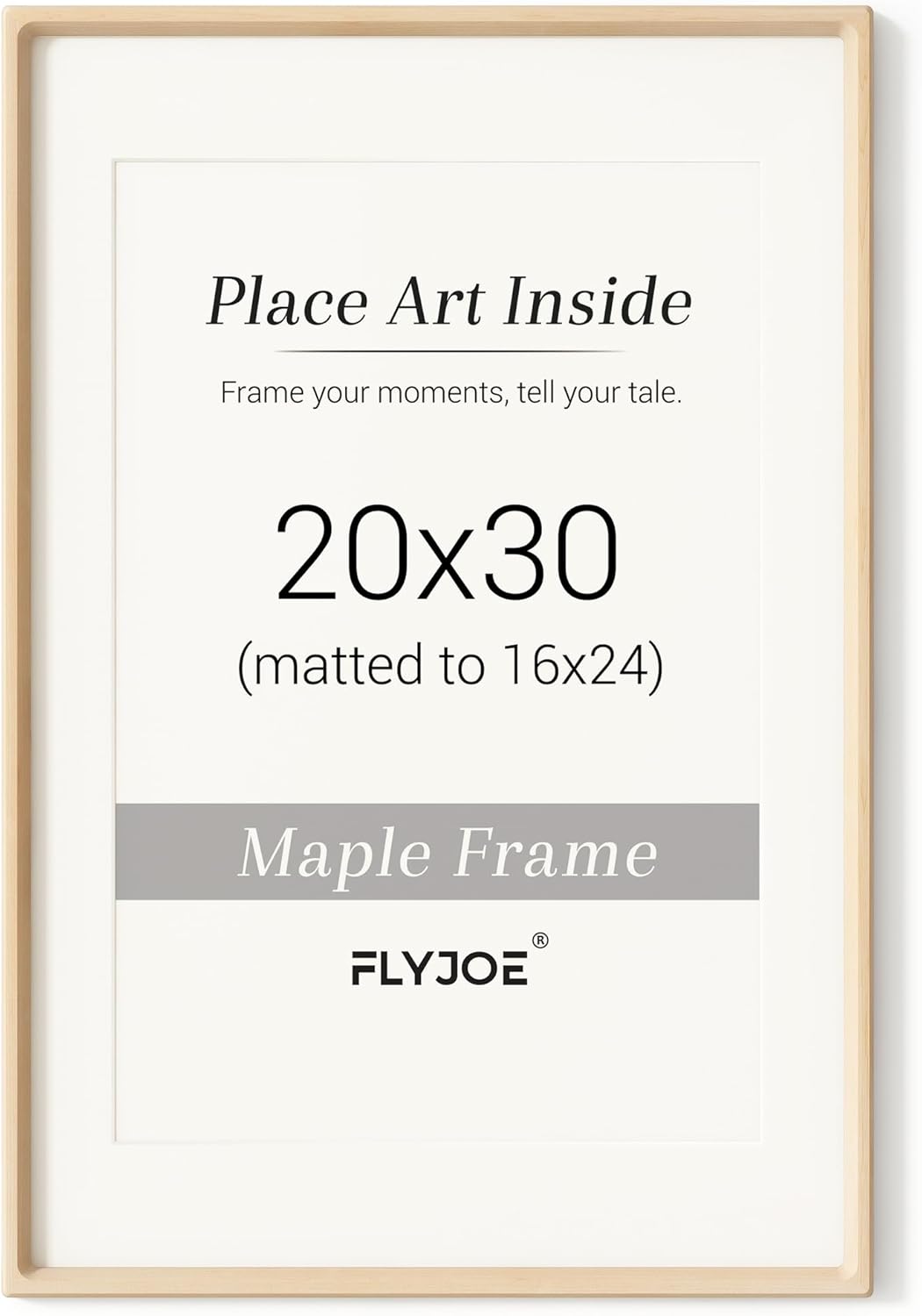 20x30 Poster Frame with Natural Maple Wood and Tempered Glass