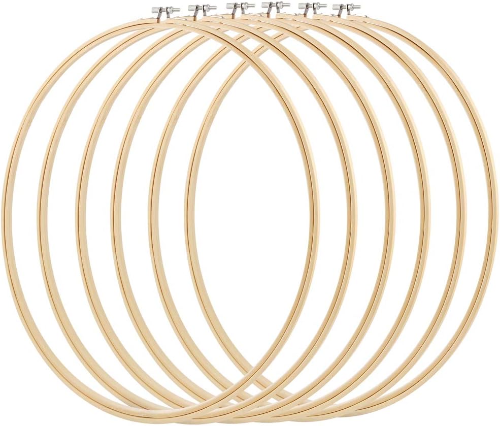 Caydo 6 Pieces 16 Inch Embroidery Hoops for Craft Projects