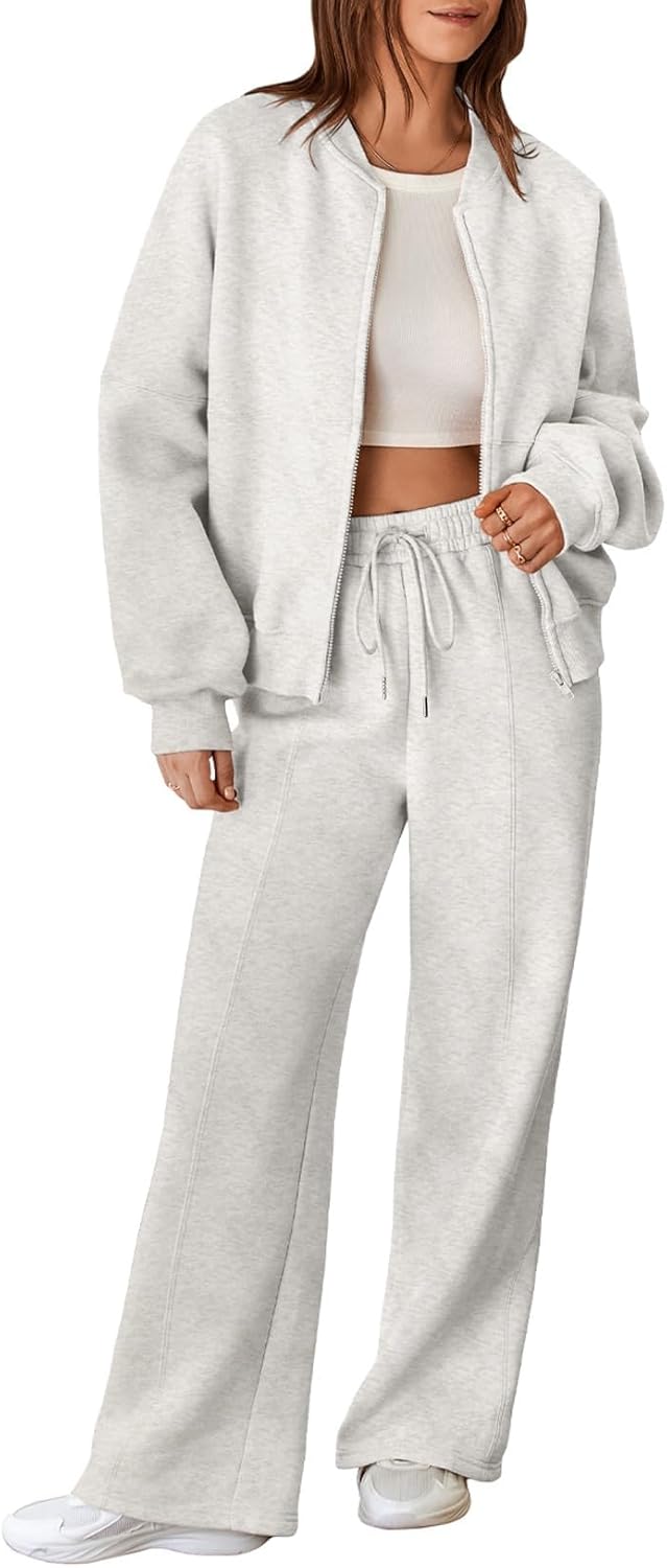 Stylish Women's 2 Piece Outfits with Zip Up Sweatshirt & Pants