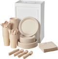 FULING 350Pc Biodegradable Dinnerware Set - Plant-Based Disposable
