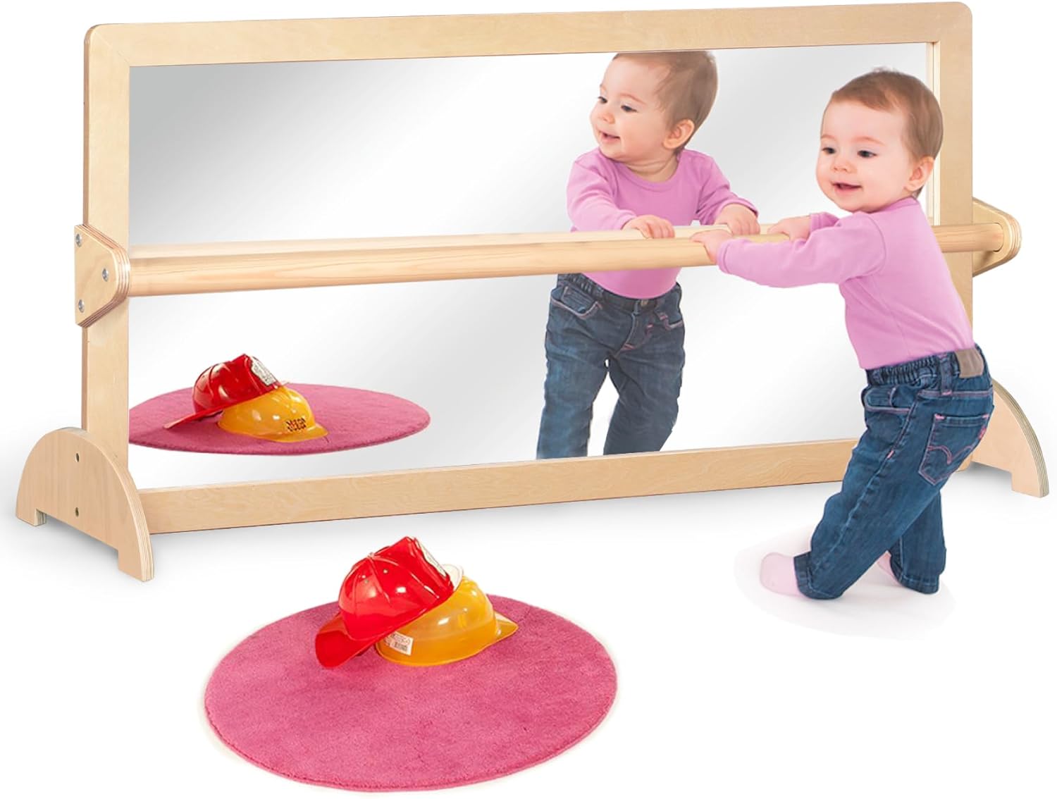 Montessori Wood Frame Non-Shatter Safety Pull Up Bar Set