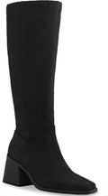 Coutgo Women's Knee High Wide Calf Boots - Stylish Square Toe