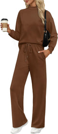 Two Piece Sets for Women Fall Outfits Lounge Sets Mock Neck - Travel