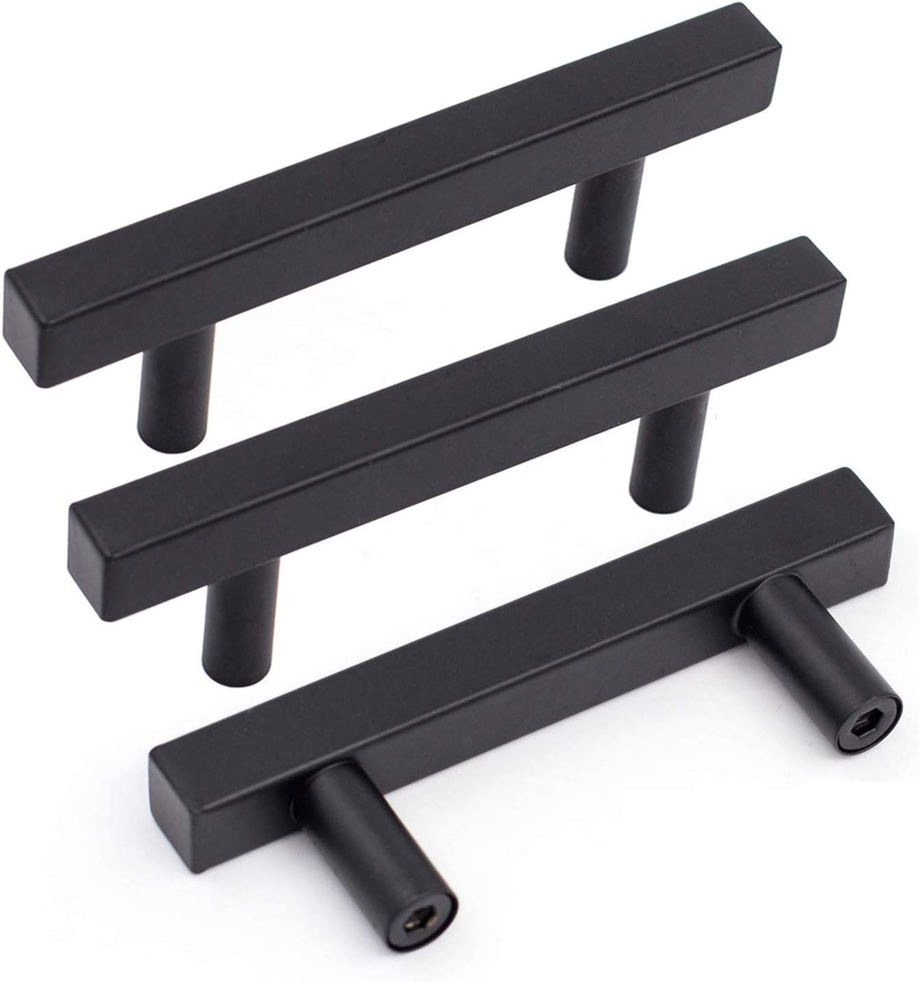 25 Pcs Black Cabinet Pulls for Kitchen and Bathroom Hardware