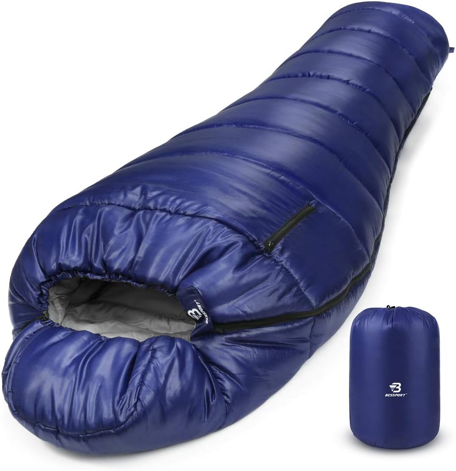 Bessport Mummy Sleeping Bag for Cold Weather Hiking & Travel