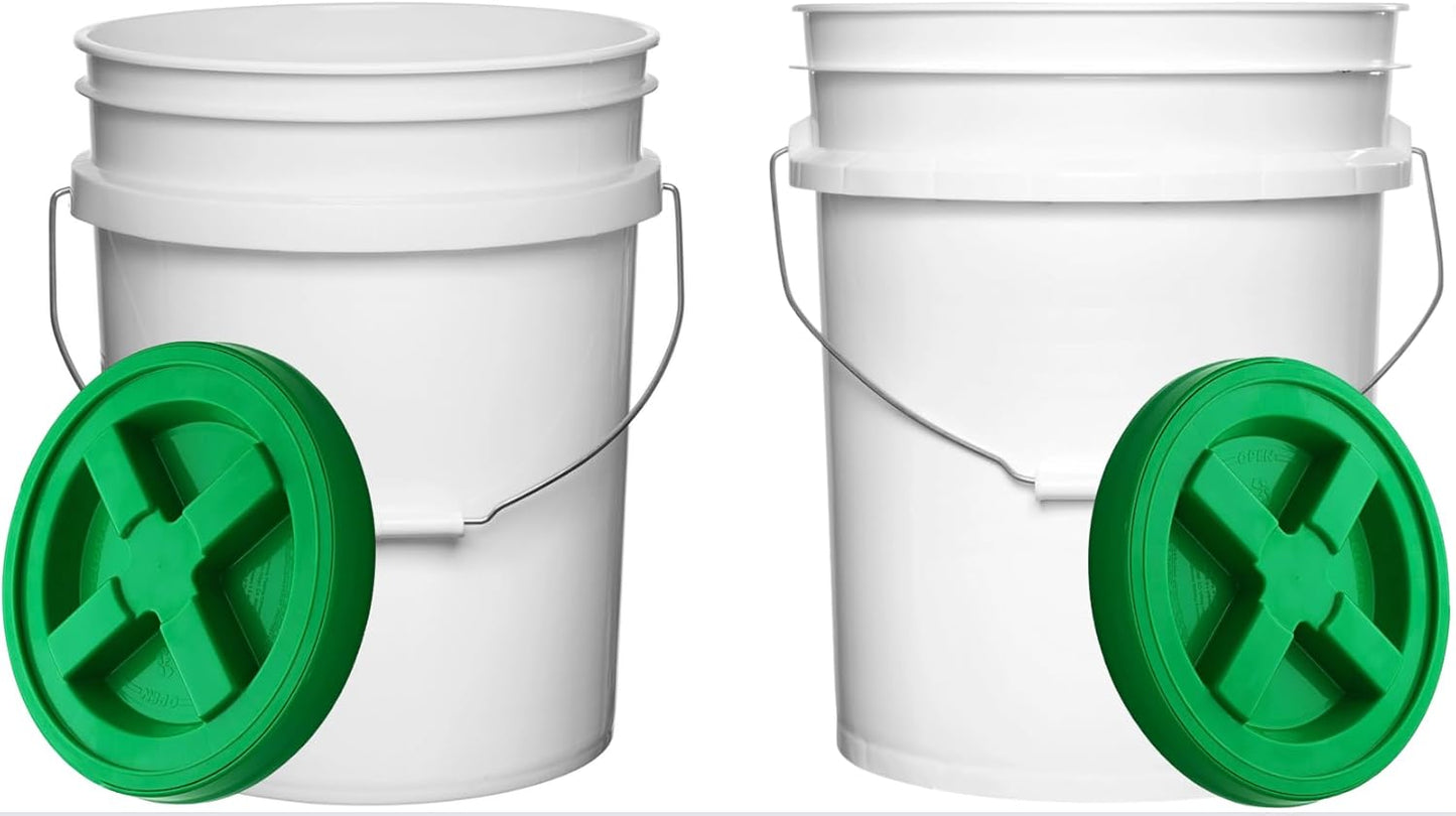 Food Grade 5 Gallon Plastic Bucket with Air Tight Lid for Storage