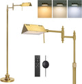 Gold Dimmable Pharmacy Floor Lamp with Remote - Adjustable 15W LED