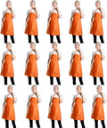 Orange Color Plain Bib Aprons Bulk for Cooking and Painting