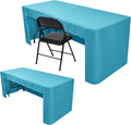 6ft Fitted Open Back Teal Table Cloth 2 Pack - Trade Show Ready