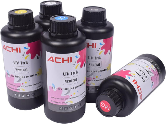 Vibrant CMYKW UV Ink Set for UV Printers
