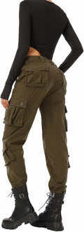Women's Cotton Casual Military Cargo Pants - 8 Pocket Comfort