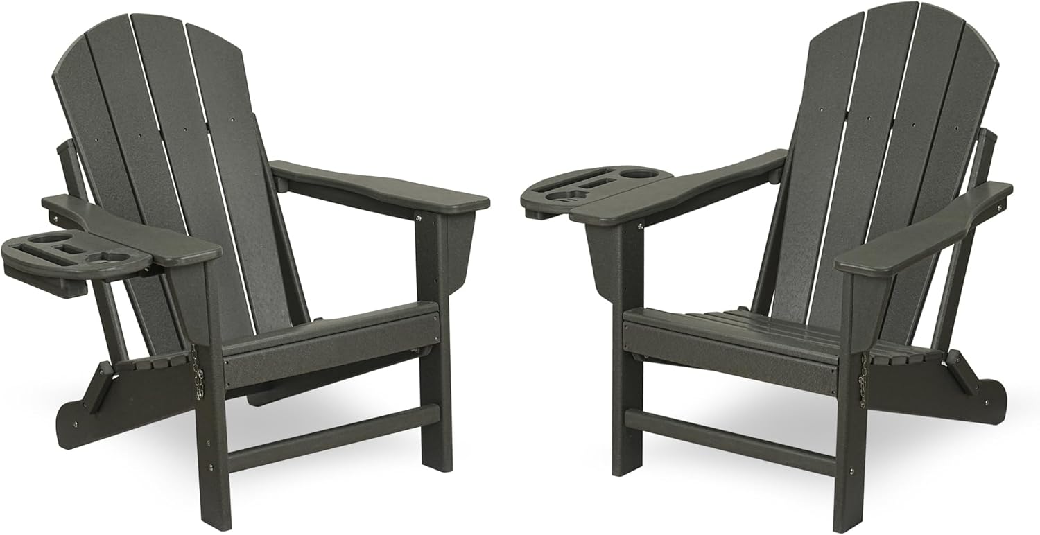 FOOWIN Folding Adirondack Chair Set of 2 for Outdoor Relaxation