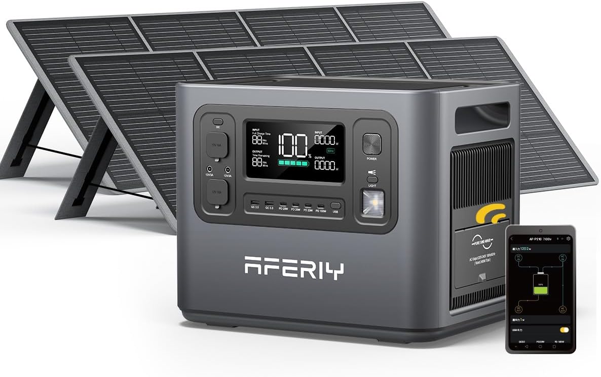 AFERIY Solar Generator P210: 2400W Portable Power Station