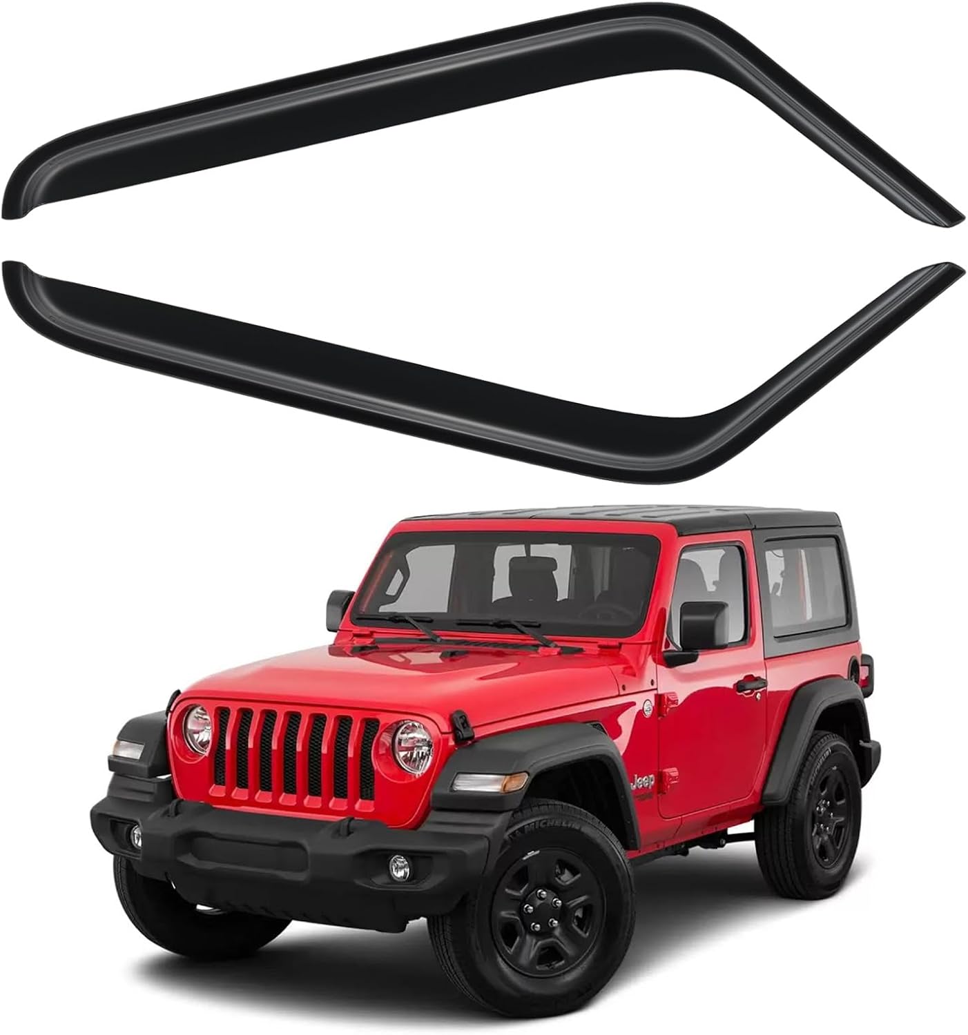 Window Visors Rain Guards for 2007-2018 Jeep Wrangler JK