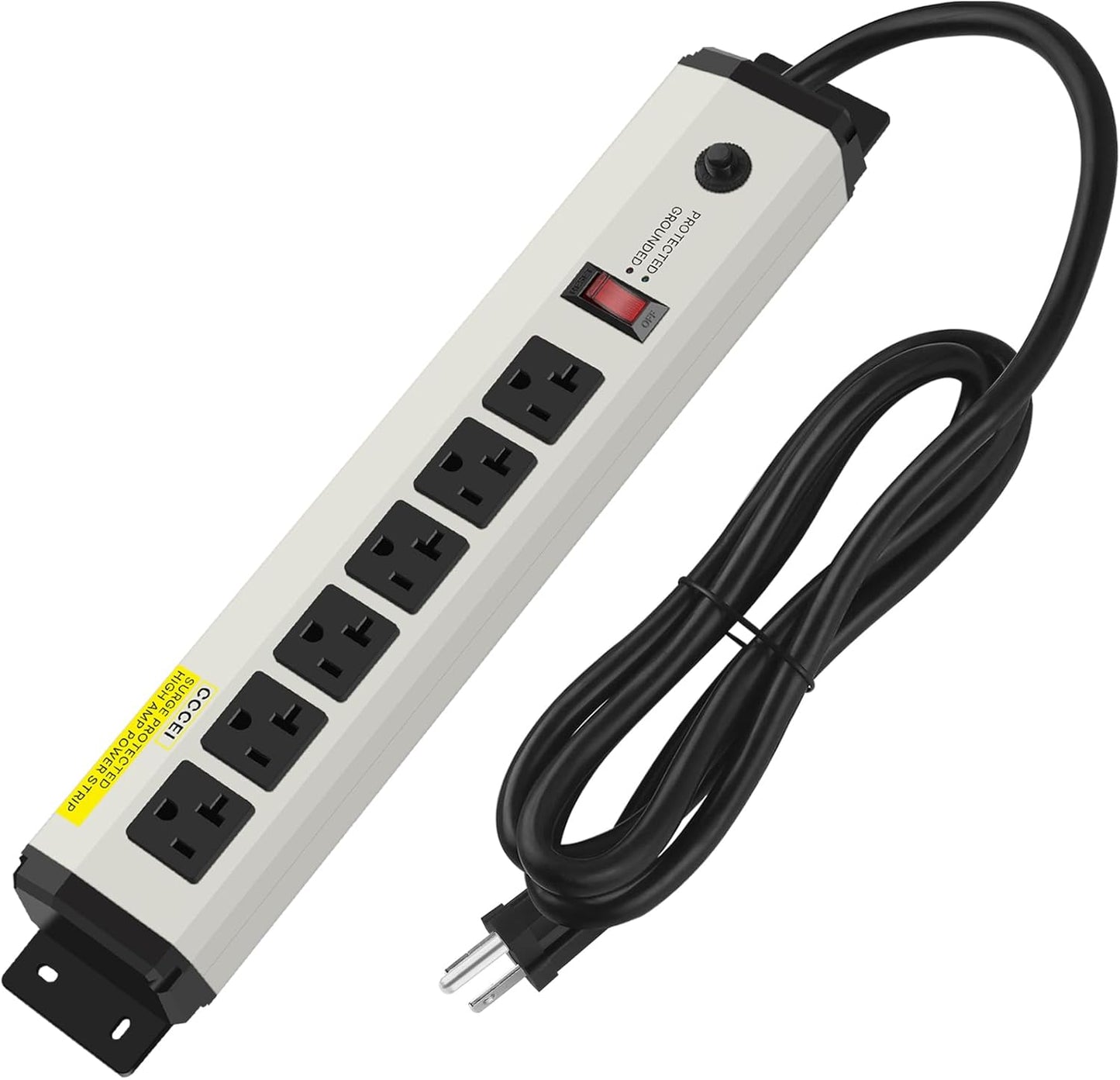 CCCEI 12 Gauge Heavy Duty Power Strip Surge Protector 4800J