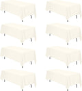 BRILLMAX 8 Pack Ivory Tablecloths 70 x 120 in - Durable Wedding Linen