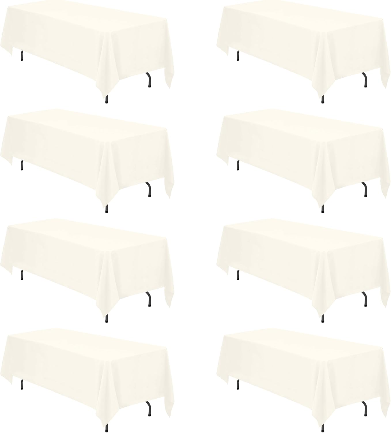Premium Ivory Tablecloths for 6ft or 8ft Rectangle Tables