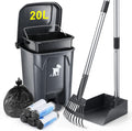 Dog Pooper Scooper and 20L Poop Trash Can Set - Easy Weekly Cleanup