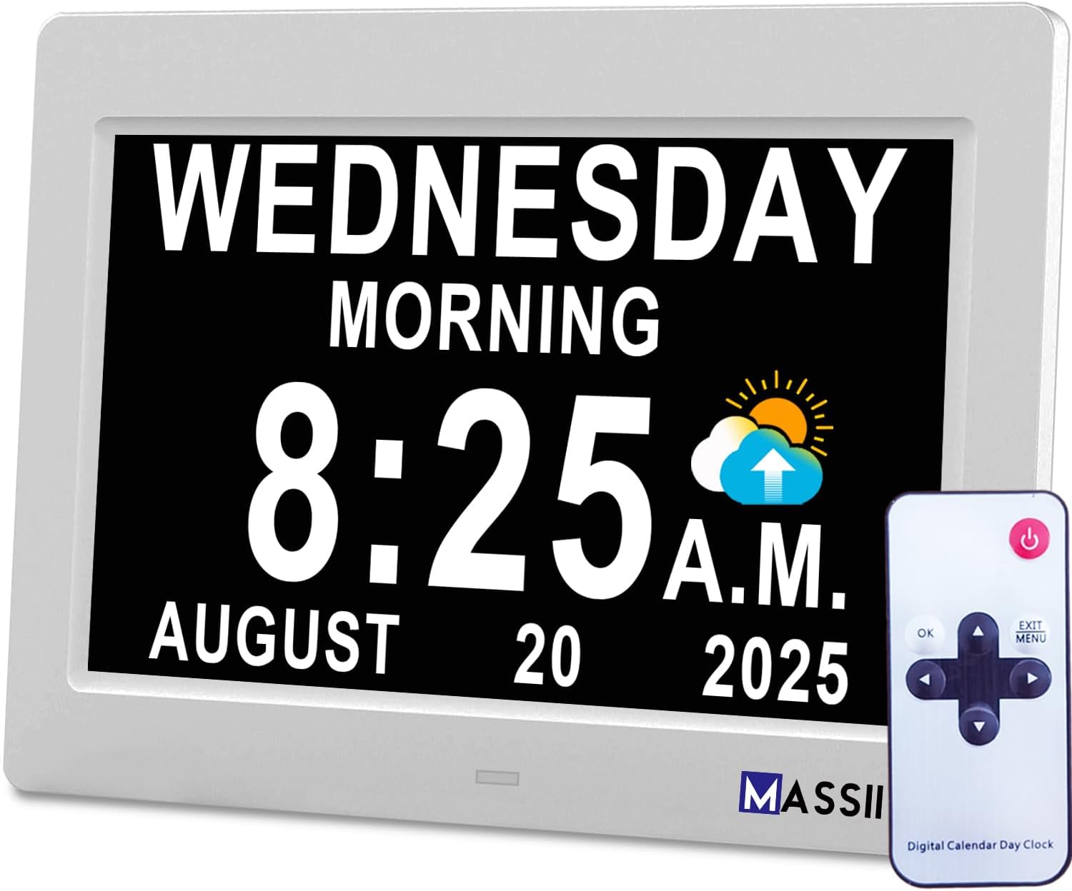 MASSII Upgraded Talking Digital Clock for Seniors with Alarms