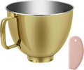 Gold Color 18/8 Stainless Mixing Bowl for Kitchen Aid 4.5-5 Qt - Extra
