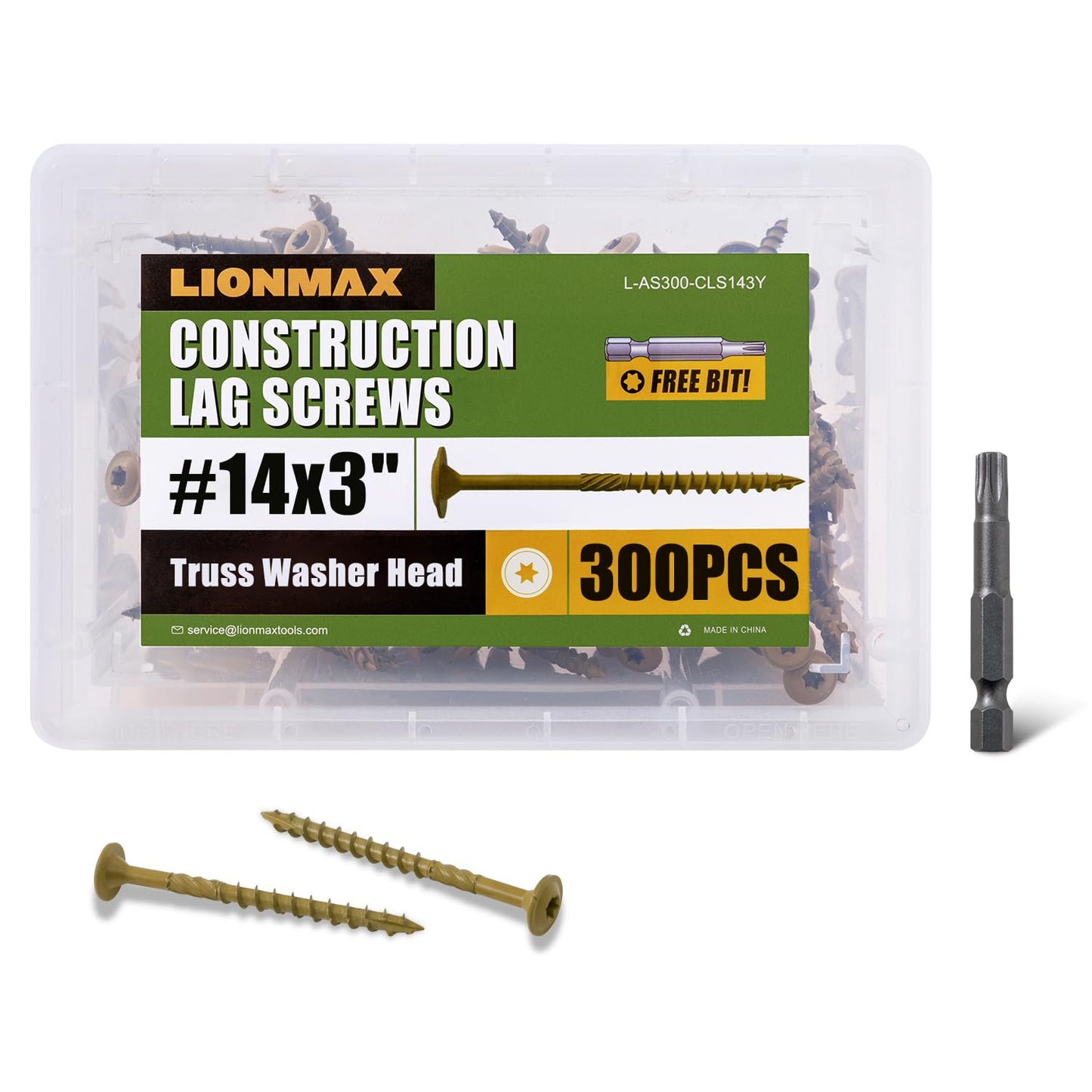 LIONMAX Lag Screws 3 Inch Heavy Duty Construction Screws