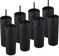 MEWAY 20oz Skinny Tumblers 8 Pack Matte Pastel Reusable Cups