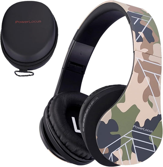 PowerLocus Kids Wireless Headphones: Safe 85DB Volume, Microphone, Foldable Case