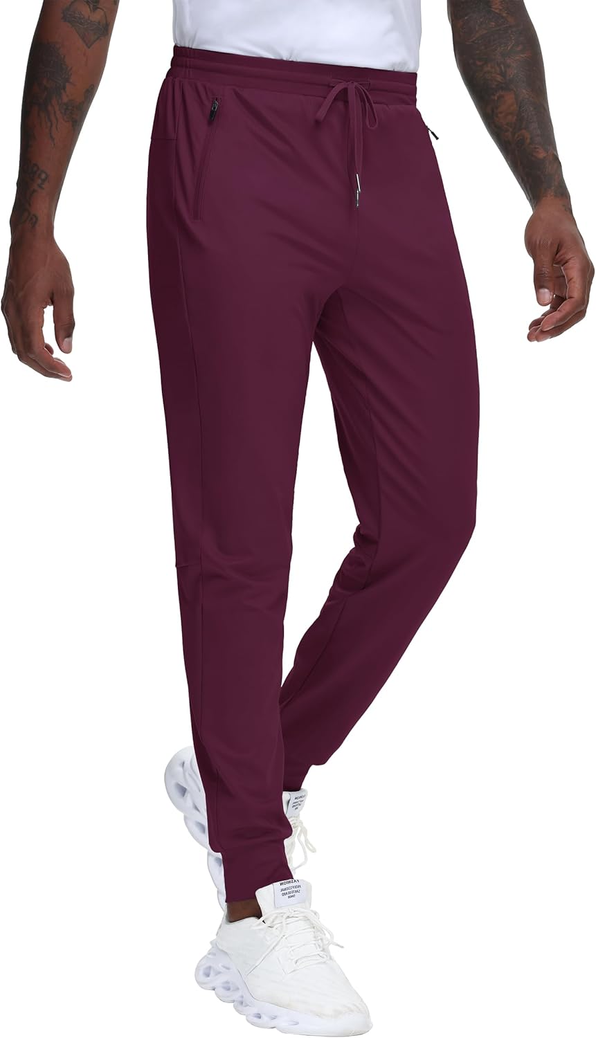 JWM Mens Tall Joggers Sweatpants with 3 Zipper Pockets