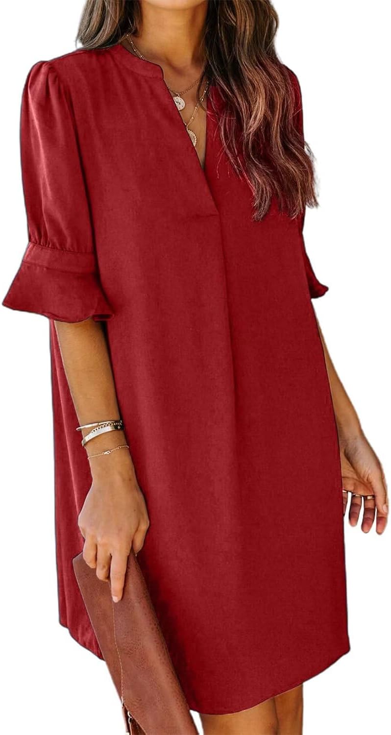 Stylish QACOHU Summer Dresses for Women with Ruffle Sleeves