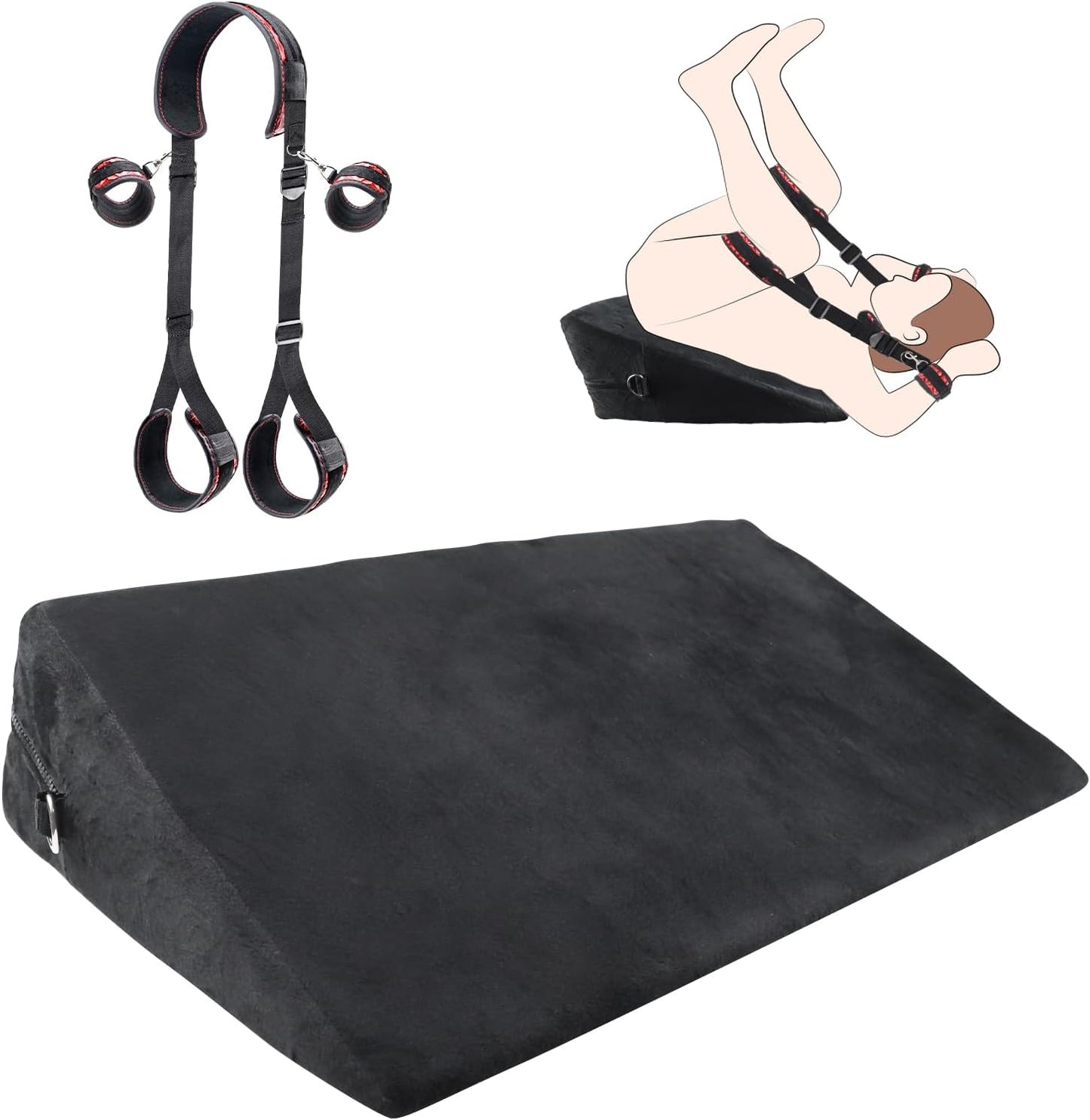 BDSM Sex Toys Set with 24in Wedge Pillow for Couples Fun
