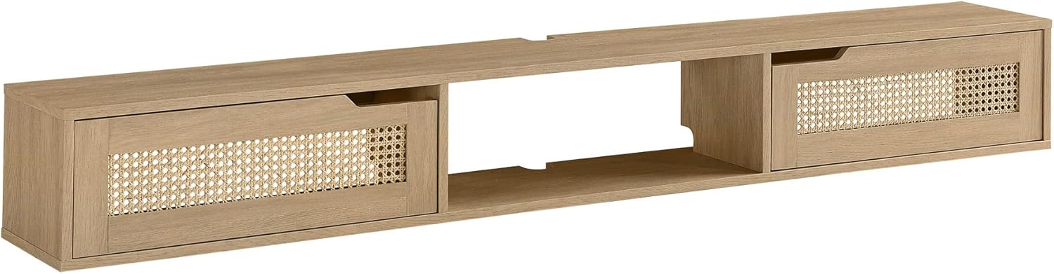 Modern Rattan TV Stand - Up to 80 TVs