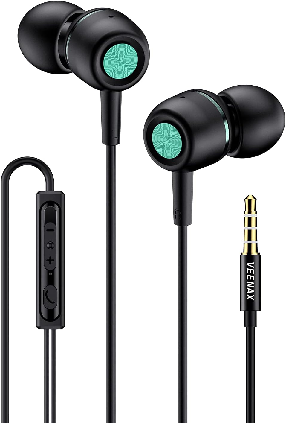 VEENAX M3 Wired Earbuds - Enhanced Bass & Mic!
