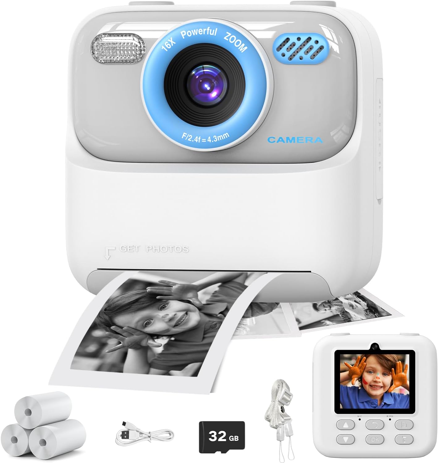 masterbee Instant Print Kid Camera - HD Video, Perfect Kids Gift