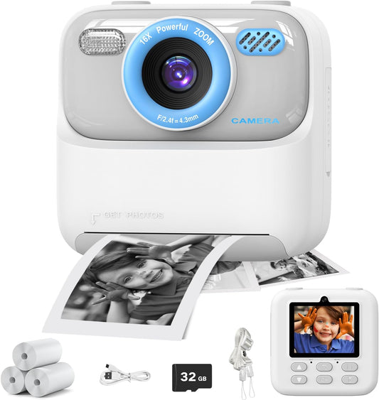 masterbee Instant Print Kid Camera - HD Video, Perfect Kids Gift