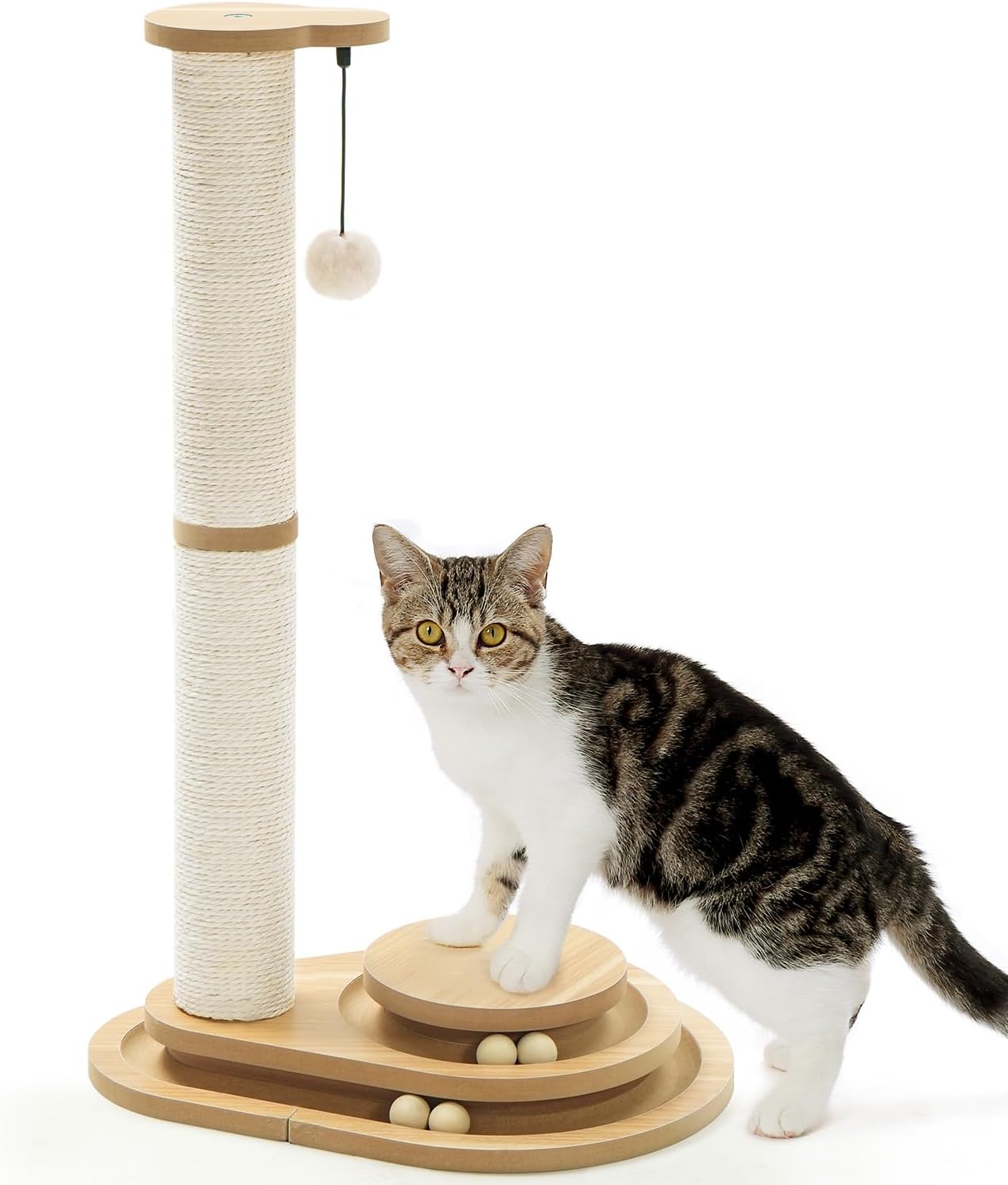 Interactive Cat Scratching Post with Ball Track for Kittens