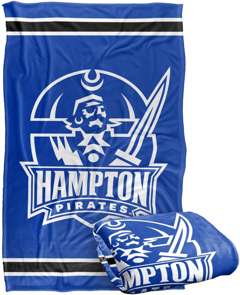 Hampton University Pirates Primary Logo Silky Touch Throw Blanket