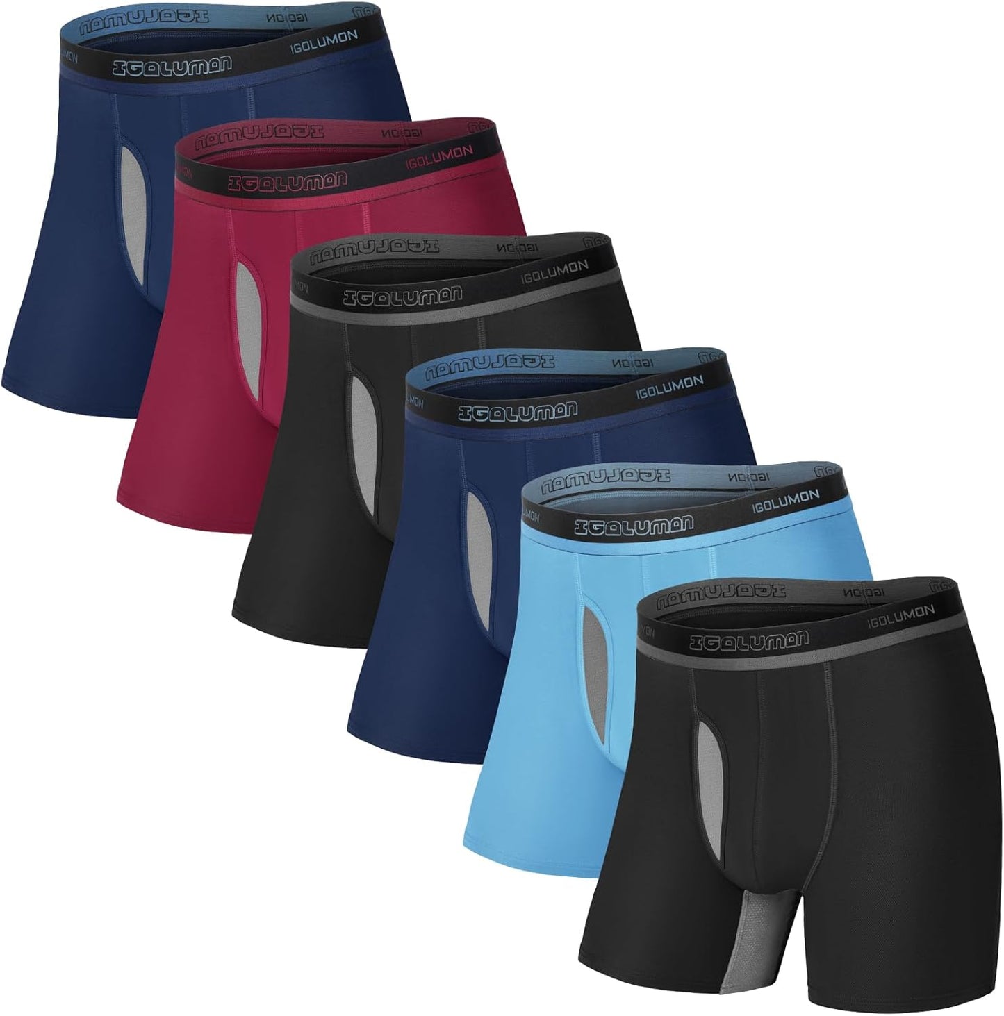 IGOLUMON Men's Bamboo Rayon Boxer Briefs for Ultimate Comfort
