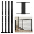 42 in Black Cable Railing Post for 42 in Systems - Pre-Drilled Level