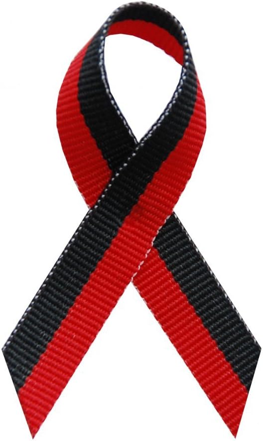 Support USA 250 Red & Black Bi-Stripe Awareness Ribbons Pack